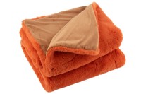 J-Line Plaid Cutie - Fleece Blanket – Polyester – 180x130 cm – Orange