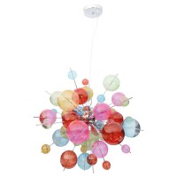 Pendant lamp "explosion" colored made of metal and glass, G9 versions, hanging lamp for dining room, living room, hall or office, Øca. 65 cm