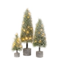 J-Line Kerstboom B+Led Kunststof Sneeuw Groen Large