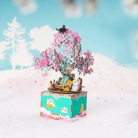 Robotime 3D Puzzle Music Box Cherry Blossom Tree AM409 13.6×14.2×19.5 cm