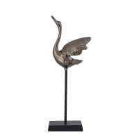 Joycee Brass Casted Alu Swan Statue Open Wings