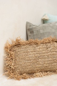 J-Line cushion Square - leather - green