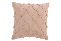 J-Line cushion Wavy Diamonds - cotton - light pink