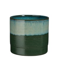 Olof Flowerpot - H20 x Ø22 cm - Terracotta - Dark green