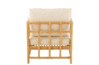 J-Line armchair Elise + Kcushion - rattan/textile - natural/white