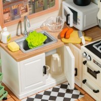 DIY Huisje Super Creator Happy Meals Kitchen, Robotime, DW008, 16,3x16,3x15,2cm