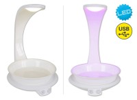 LED plant tablet light 24 cm high, made of metal and plastic in white, with integrated LED