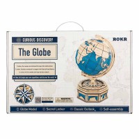 Wooden Puzzle 3D The Globe Blue, Robotime, ST002, 32.5x29x52cm