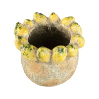 Fruitsy Yellow Round Terra Pot Lemons Edge L