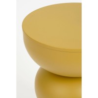 Luna Bijzettafel - H46 x Ø32 cm - IJzer - Okergeel