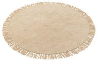 J-Line carpet Round + Fringes - cotton - beige