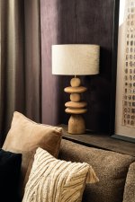 Callain Natural Mango Wood Table Lamp Base Round