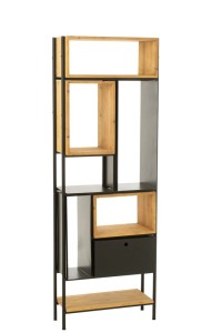 J-Line Shelf Tina Wood/Iron Black/Natural Small