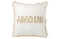 J-Line coussin Amour - textile - white/gold