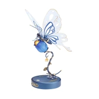 Robotime, 3D DIY Kunststof Bouwpakket Vlinder/ Butterfly Blue, MI05B, 15,5x14,5x23cm