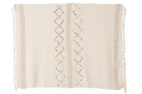 J-Line Plaid diamonds + fringes - cotton - sequins/white/gold