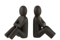 J-Line P'tit Maurice bookend - plastic - black - 2x