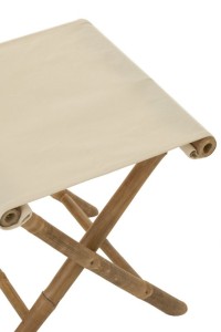 J-Line Foldable chair - bamboo/textile - natural/white