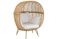 J-Line Lounge Chair+Cushions Eva Metal/Reed Beige
