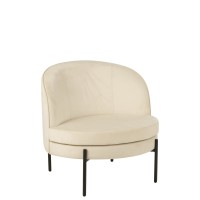 J-Line Zetel Ijzer Gebroken Wit/Zwart