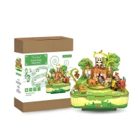 Tonecheer, Muziekdoosje, DIY 3D Houten Puzzel, Forest Party, TQ070, 14x14x15,4