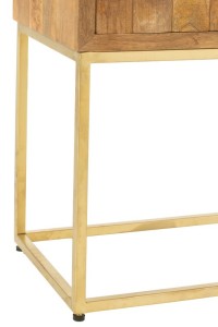 J-Line Nino Cabinet on Stand Metal/Mango Wood Natural/Gold