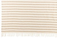 J-Line Plaid strips - cotton - white/brown - 187 x 130 cm