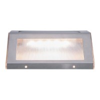 4 Set LED solar outer light, for outside, wall lamp-metal and plastic in steel-blank, with integrated LED