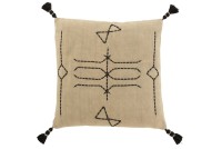 J-Line cushion Graphic Shapes Square - cotton - gray