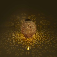 2 Set LED decoration solar light Ø 18 cm outside decoration made of metal in white with integrated LEDs