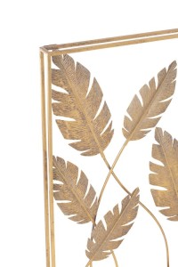 J-Line Wall Decor Leaves Metal Gold