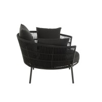 J-Line Stoel Joa Metaal/Rattan Zwart