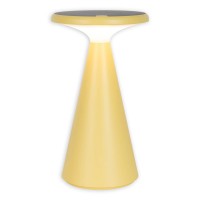Solar battery table lamp "Palu" for outside and inside, made of plastic in yellow, 20 cm high