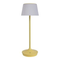 Solar battery lamp "Emmi" 38 cm high, umbrella Ø 13 cm, metal in yellow and white plastic, for the outdoor area, dimmable CCT.