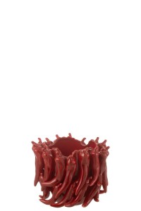 J -Line Vase Peppers - Porcelain - Red - Small - Ø 24.5 cm