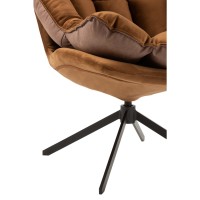 J-Line Stoel Relax Kussen Op Frame Textiel/Metaal Bruin