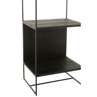 J-Line rek Slim Teak - hout/metaal - zwart