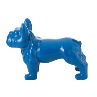 J-Line decoratie Bulldog - hout - blauw