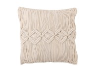 J-Line cushion Cozy - cotton - off-white - large