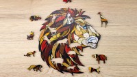 Eco Wood Art Wooden Jigsaw Puzzle Lion/ Lion, 1201, 31x28x0.5cm Cardboard box