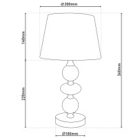 Ceramic table lamp "Araga" 36 cm high, table lamp made of metal, wood and marble, with text blades, gray, with E14 socket, lighting for dining room, living room, hallway or office