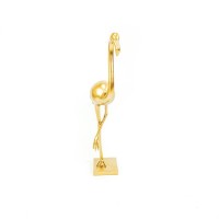 Ornament - Flamingo - Polyresin - Gold - 16,5x10x39cm