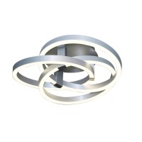 Smart Home LED ceiling light "Divora" Ø 70 cm, ceiling lamp made of metal, aluminum brushed and white plastic, with many functions, firmly built -in LEDs, lighting for living room, dining room office or hallway