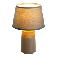 Ceramic table lamp "Talia", table lamp made of ceramic, beige/gray, with E14 socket, for dining room, living room, hallway or office, 31 cm high