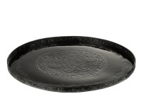 J-Line plateau Round Classic - iron - black - large