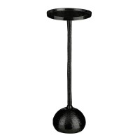 Colin Side Table - H68 x Ø24 cm - Recycled Aluminum - 100% FSC - Black