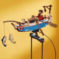 Robotime, 3D Houten Puzzel, Fisher DIY Pendulum, MCD02,18,5x17,5x33,5cm