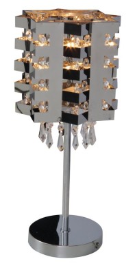 Table lamp "crystallo" made of metal and glass, chrome, E27