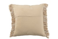 J-Line cushion Fringes - cotton - beige