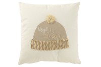 J-Line Cushion Hat Let's Get Cozy Cotton White/Beige